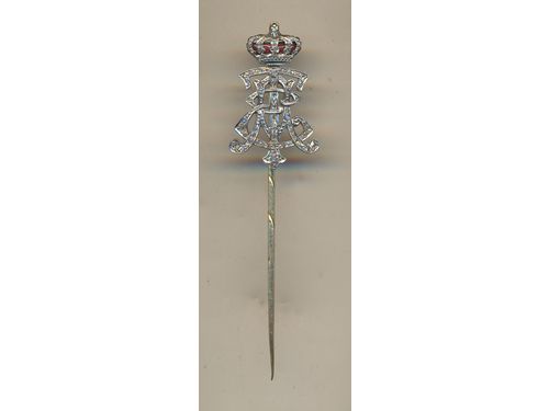 Antiques - Miscellaneous, Russia. 5.70 g gold brooch with diamonds.