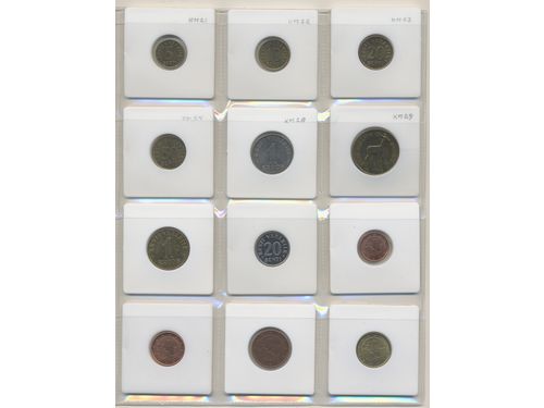 Coins, ALL WORLD. Collection of coins in album, including Estonia, Eritrea, Fiji, Finland, In total 144 pcs. Please inspect!