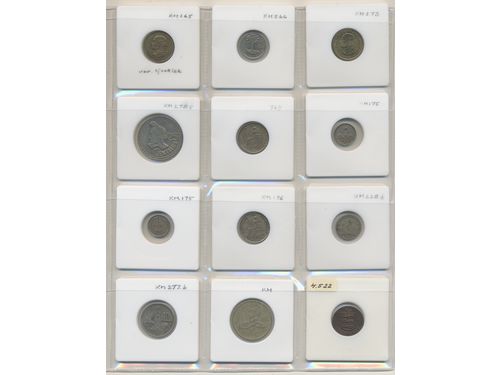 Coins, ALL WORLD. Collection of coins in album, including Guatemala, Guernsey, Guyana, Haiti, Honduras, Hong Kong, Indo-China. In total 144 pcs. Please inspect!