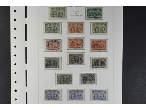 Rhodesia. Collection ★★/★/⊙ 1910–1953 on leaves. Double heads with values up to 2s mint and 7/6d (fiscal) incl. several shade. Admirals up to 2/6d mostly used and ½d imerforated margin mint. Northern Rhodesia KGVI 1938 mint up to 20s and QEII 1953 NH set. The entire lot is presented at www.philea.se. Mostly good quality. (100)