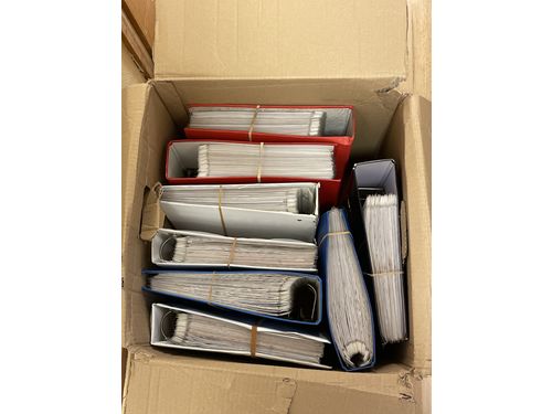 Ireland. Used. One man's lifetime collection housed in over 70 large albums, representing every County, not just the post 1922 era but also during the transition to the Irish Free State, as well as when part of the UK from QV onwards – thus representing about 130 years of postmarks including many on cover from the 1840s onwards. Virtually every conceivable city, town, village and places present including those no longer, particularly villages integrated into towns. There are approximately 5000 pages here between the 70+ albums, all written up in alphabetical order of the Counties, an extraordinary enterprise, as well as extra research papers. The 26 counties represented from Carlow, Cavan, Clare, through to Westmeath, Wexford and Wicklow. There are well over 1000 villages, towns and city districts, all available to find easily by use of County and alphabetically ordered places, for each album. The number of stamps should be around 40,000 to 50,000. The key to understanding this collection is its depth from the 1840s to the 1922 provisional o/ps, the latter well represented, evolving through to a full postal service functioning for the total statehood of Eire. Among the plethora of postmarks includes the more primitive rubbery and seldom seen earlier postmarks in Gaelic, through to the later sharper impressions from the 1930/40s onwards. Also, interesting postmark impressions are very crisp and clear in English on the QV/EDVII/KGV to 1922. This is definitely a unique opportunity to bid on one of the most comprehensive collections of Ireland postmarks ever seen on the market, this representing an estate we have been privileged to handle. In many respects, it should be in a museum for the reference of primary sources of Ireland's postal history and indeed history itself. An absorbing viewing awaits the specialist who will enjoy the scope and scarcity of the postmarks. A collection assembled by a true philatelist, formed over 50+ years. Approx. 15&nbsp;kg.