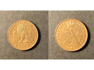 Belgien Albert I (1909-1934) 1 centime 1912 fransk text, UNC