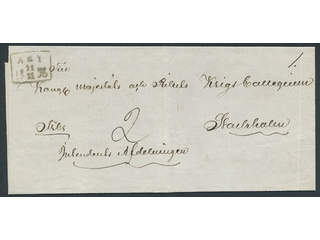 Sweden. L county. ÅBY 11.11.1858, rectangular postmark. Type 2 in black colour on …