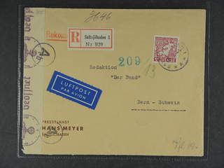 Sweden. Facit 352 cover , 1944 Swedish Marine Chart 60 öre red-violet, single usage, on …