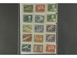 Sweden. Facit 246–57 ★★, 1936 Tercentenary of the Post Office SET (15). 1 kr ★ other ★★. …