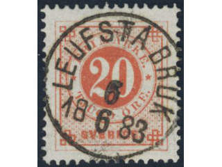 Sweden, Sverige, Sverige, Sverige. Facit 33d used, 20 öre dull orange-red. EXCELLENT …