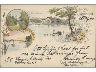 Sweden. Postcard Facit 52 , Gruss Aus. Oxelösund, "Helsning från", used card sent from …
