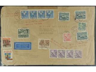 Sweden. Facit 233b, 253, 273, 276, 293, 328 cover , 5+4x10+15+20+40+4x90 öre + 3x5 kr on …