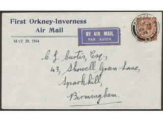Britain. Michel 156 on air mail cover, 1924 King George V wmk Block Cypher 1½ d …