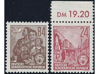Germany, GDR (DDR). Michel 414 XII, 422 XII ★★, 1953 Five Year Plan II 24 and 84 pf, …