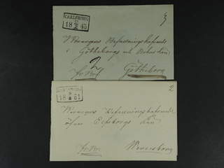 Sweden. R county. CARLSBORG 1843–1852, rectangular postmark. Type 1 on seven covers sent …