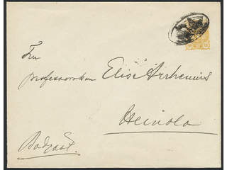 Finland. Postal stationery Facit 32 II , Stamped envelope 20 p yellow sent by shipmail, …