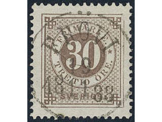 Sweden, Sverige, Sverige, Sverige. Facit 47d used, 30 öre grey-brown. EXCELLENT …