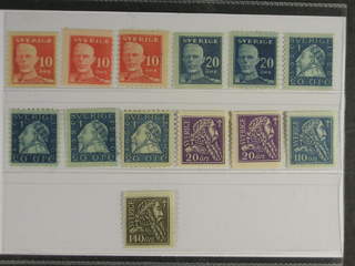 Sweden. ★★ 1920–21. Coil stamps, All different, e.g. F 149A+Abz+C, 151A+C, 152Abz+Cbz, …