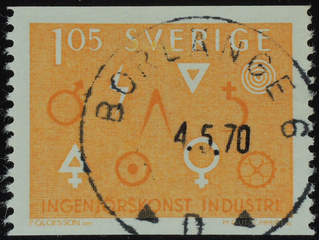 Sweden. Facit 547 used , 1963 Industrial and Engineering Skill 1,05 Kr orange-yellow. …