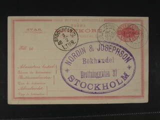 Sweden. Postal stationery, double postcard Facit bKd3 , Response card sent from PARIS …