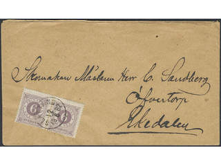 Sweden. Facit 31 cover , 2x6 öre on beautiful cover sent from SLÄTTÄNG 12.6.1882 to …
