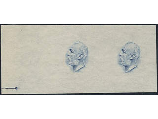 Sweden. Facit 60P (★), Proof type N only the head, imperferated on paper with wm crown, …