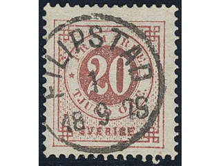 Sweden. Facit 33a used , 20 öre carminish red - dull red. EXCELLENT cancellation …