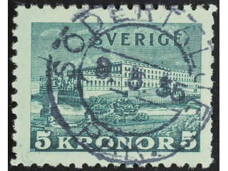 Sweden. Facit 233a used , 1931 The Royal Palace 5 Kr green, toned paper. EXCELLENT …
