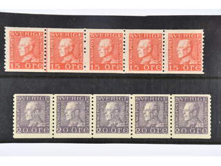 Sweden. Facit 176A, 179Ae ★★, 15 öre red type I vertical perf 9¾. And 20 öre brownish …