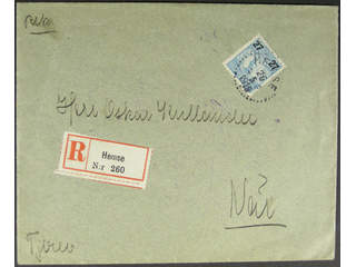 Sweden. Facit 102 cover , 27/55 öre on registered cover sent from HEMSE 26.5.1919 to Näs.