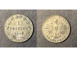 Tyskland 1 kreuzer 1848, XF-UNC
