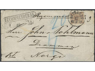Sweden. Facit 11h on cover, 30 öre chocolate brown on registered cover sent from …