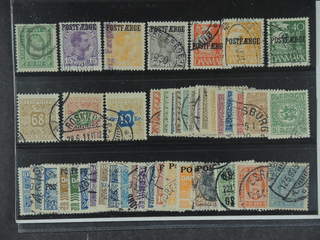 Denmark. Used 1875–1927. Back of the book, all different, e.g. Tj9, PF2-3, PF6, PF23-25, …