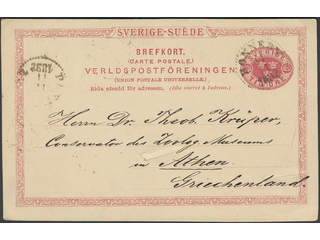 Sweden. Postal stationery, Single postcard, Facit bKe13, Postcard 10 öre sent from …