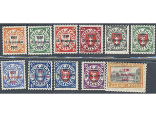 Germany Danzig. Michel 220–30 ★★ , 1930 Free Danzig overprint SET (11). Complete set in …