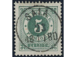 Sweden, Sverige, Sverige, Sverige. Facit 30c used, 5 öre green, rich smooth print. …
