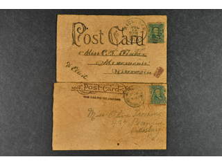 U.S.A. Michel 138D on cover, 1907 Presidents and personalities 1 c blue perf at 3 sides …