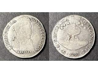 Bolivia 4 soles 1830, VF-XF