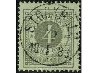 Sweden. Facit 29b used , 4 öre grey-light grey. EXCELLENT cancellation STOCKHOLM …