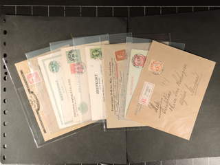 Sweden. Collection cancellations D-county. Postal items Oscar II–1940s, incl. one reply pc …