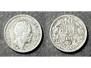 Sverige Oscar I (1844-1859) 10 öre 1855, 1+