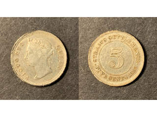 Straits Settlements Queen Victoria (1837-1901) 5 cents 1895, XF