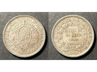 Bolivia 50 centavos 1900, AU