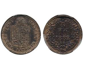 Coins, Hungary. Franz Joseph (1848-1916), KM 468, 5/10 kreuzer 1882. Graded by PCGS as …