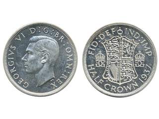 Coins, Great Britain, England. George VI, Spink 4080, 1/2 crown 1937. Minor haze in …