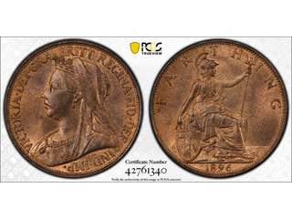 Storbritannien Queen Victoria (1837-1901) 1 farthing 1896, UNC, MS65 RB