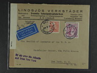 Sweden. Facit 336, 276 cover , 20+120 öre on censored air mail cover sent from …