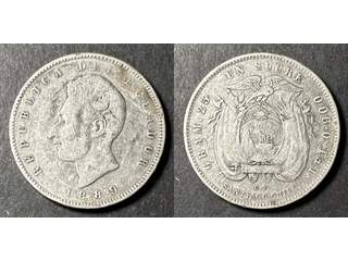 Ecuador 1 sucre 1889, F-VF