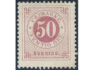 Sweden. Facit 48c ★★, 50 öre violet-carmine. One weakly bent corner perf. SEK 5000