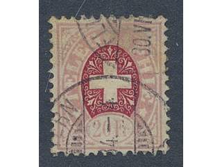 Switzerland. Telegraph Michel 19 used, 1881 Coat-of-Arms 20 Fr pale brownish …