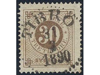 Sweden, Sverige, Sverige, Sverige. Facit 47e used, 30 öre yellowish brown. EXCELLENT …