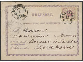 Sweden. Facit 20 on cover, 20 öre on unusually early postcard, sent from WESTERÅS …