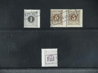 Sweden. DENMARK. Danish boxed cancellation FRA SVERIGE on three postage due stamps. …