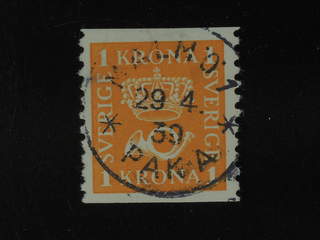 Sweden. Facit 168 used , 1 Krona orange. EXCELLENT cancellation MALMÖ 1 PAK A 29.4.39.